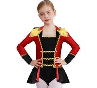 YiZYiF Body Leotard da Domatrice Circo per Bambina Maniche Lunghe con Nappa Bodysuit da Danza Classica Jazz Ringmaster per Halloween Carnevale Outfit Costume