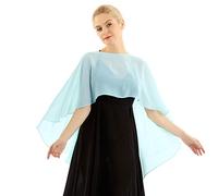 YiZYiF Coprispalle in Chiffon da Donna Elegante per Cerimonia Comunione Cardigan Shrug Alto-Basso Estivo Scialle e Stola Copricostume per Sposa Abiti da Sera Festa Vacanza Menta Verde Taglia Unica