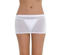 YiZYiF Donna Basic Trasparente Mini Gonna Corta Sottoveste Lingerie Super Morbido Strech Sottogonna Gonna a Matita Miniskirt Bodycon Indumenti da Notte Taglia Unica Bianco Taglia Unica