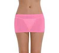 YiZYiF Donna Basic Trasparente Mini Gonna Corta Sottoveste Lingerie Super Morbido Strech Sottogonna Gonna a Matita Miniskirt Bodycon Indumenti da Notte Taglia Unica Hot Pink Taglia Unica