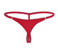 YiZYiF Micro Perizoma String Tanga da Donna Lingerie Sexy Hot per Sesso Mini Slip Prospettiva T-Back Thong G-String Micro Bikini Vita Bassa Sexy Invisibile Mutande Intino Rosso Taglia Unica