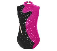 YiZYiF Ragazze Ginnastica Leotards Balletto Body Costumi di Danza Senza Maniche Body Danza Classica Jumpsuit Sportivo Abiti da Ballo per Bambini Rosa caldo 11-12 anni