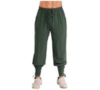 YiZYiF Uomini Medioevo Pantaloni Lunghi Pantaloni Pirata Retro Rinascimento Costume Vichingo Pantaloni Casual Steampunk Verde 3XL