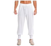 YiZYiF Uomini Medioevo Pantaloni Lunghi Pantaloni Pirata Retro Rinascimento Costume Vichingo Pantaloni Casual Steampunk Bianco L