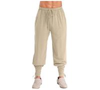 YiZYiF Uomini Medioevo Pantaloni Lunghi Pantaloni Pirata Retro Rinascimento Costume Vichingo Pantaloni Casual Steampunk Champagne L