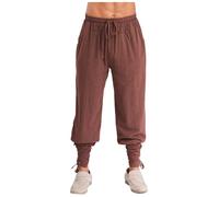 YiZYiF Uomini Medioevo Pantaloni Lunghi Pantaloni Pirata Retro Rinascimento Costume Vichingo Pantaloni Casual Steampunk Marrone XL