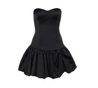 YiZYiF Vestito Aderente Elegante da Donna Spalle Scoperte Mini Abito Casual Estivo Vita Alta da Cerimonia Top a Tubino per Cocktail Matrimonio Compleanno Vacanza Nero S