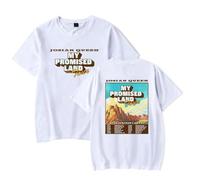 YIZZZFA Josiah Queen My Promised Land 2025 T-Shirt Unisex Casual, Moda da Strada, Manica Corta, Girocollo, Stampa alla Moda Summer,Bianca,L