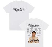 YIZZZFA Rapper Quevedo Buenas Noches Tour 2025 T-Shirt Unisex Casual, Moda da Strada, Manica Corta, Girocollo, Stampa alla Moda,Bianca,L