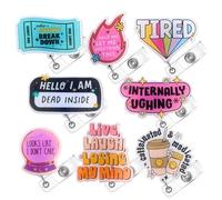 YJ PREMIUMS 8 porta badge retrattili con clip per badge identificativo e simpatico, per infermieri, assistenti medici, infermieri, asili, ufficio, lavoro, colleghi, dipendenti, studenti, regali