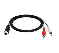 YJCEBGPED Cavo video S-Video e 2-RCA maschio a Mini DIN maschio a 4 pin Combinazione cavo maschio SVideo a 4 pin, cavo di collegamento TV DVD(0.25m)