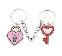 Yjcnelcr 1 paio di portachiavi in acrilico con ciondolo a forma di cuore, fatto a mano, per coppie, San Valentino, piccioncini, portachiavi a forma di cuore creativo