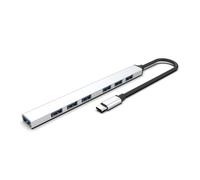 Yjcnelcr 7 Port USB Hub TypeC Docking Station Adattatore USB TypeC 5Gbps Ricarica Veloce USB