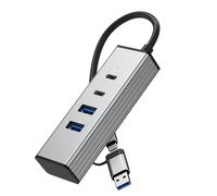 Yjcnelcr Adattatore USB C USB 3.2 a 4 porte, 10 Gbps, efficiente, per computer portatili, desktop, smartphone, tablet, console di gioco e mouse