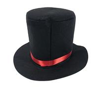 Yjcnelcr Cappello a cilindro nero da mago a bombetta per travestimento da mago eseguito da teatro da donna