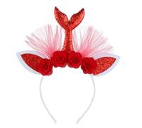 Yjcnelcr Cerchietto per capelli da principessa a grandi dimensioni, per feste di compleanno, fata luccicante, splendido costume da ragazza con fiori, fascia per capelli per ragazze