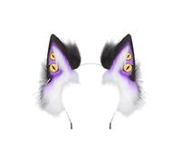 Yjcnelcr Costume di personaggio anime fascia per capelli telaio pieghevole orecchio peluche accessorio festa a tema anime expo gioco di ruolo essenziale peluche orecchio animale per gioco di ruolo