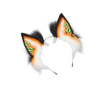 Yjcnelcr Costume di personaggio anime fascia per capelli telaio pieghevole orecchio peluche accessorio festa a tema anime expo gioco di ruolo essenziale peluche orecchio animale per gioco di ruolo
