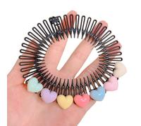 Yjcnelcr Fermagli per capelli con pettine per capelli circolare, elastico, in plastica flessibile, pettine circolare completo, fascia per capelli, accessorio per capelli per donne e ragazze