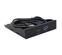 Yjcnelcr Pannello frontale USB 3.0 a 2 porte da 5 Gbps + HUB TypeC per disco rigido da 5,25"