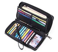 Yjcnelcr Portafoglio da ragazza in pelle per cambio borsa per telefono moneta souvenir negozio rifornimento per W/Intorno Wristlet, Come mostrato