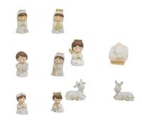 Yjcnelcr Presepe in miniatura con asino e bambino in resina, statua della sacra famiglia per la decorazione della tavola delle vacanze, sculture del presepe di Natale