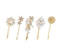 Yjcnelcr Set di 5 fermagli per capelli con strass, multi-tipo, forcine per capelli con una sola parola, per matrimoni, celebrazioni, sposa, accessori per capelli lunghi, per donne e ragazze