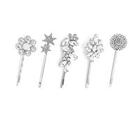 Yjcnelcr Set di 5 fermagli per capelli con strass, multi-tipo, forcine per capelli con una sola parola, per matrimoni, celebrazioni, sposa, accessori per capelli lunghi, per donne e ragazze