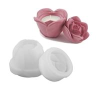 Yjcnelcr Stampi per barattoli di resina con coperchio, stampi per portacandele a forma di fiore di rosa, per realizzare candele e gioielli per la casa