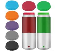 YJDOORPLAY Coperchi in silicone per lattine di bevande, dimensioni standard, per birra, coca cola, succo, energia, bevande, a prova di perdite, per spiaggia, campeggio, pesca (6 colori) (rosa)