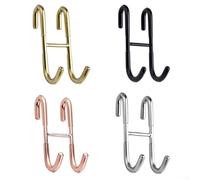 YJDOORPLAY Gancio per asciugamani in acciaio inox impermeabile sopra la porta della doccia, per porta in vetro senza cornice, 12 x 5 cm, per appendere asciugamani, accappatoi e vestiti (oro)