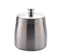 YJDOORPLAY Moderno collettore di fuliggine in acciaio inox per casa, patio, antivento, per giardino all'aperto, design a prova di odore con coperchio sicuro, 9 x 8 cm (argento)