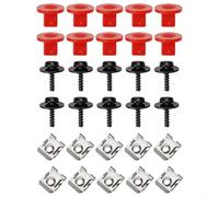 YJDOORPLAY Set di 10 viti Torx T30, dadi a U e fibbie in plastica rossa per Ford Engine Splash Shield Guard Undertray Cover, per C, Max, Escape, Focus, Explorer e Transit Connect (2012, 2019)