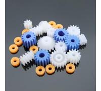 YJDOORPLAY Set di ingranaggi in plastica con 26 pezzi per vari tipi di motore, perfetti per progetti fai da te