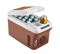 YJDQ Frigo Elettrico Portatile 15L Brown Risparmio Energetico e Silent Comodo e Pratico Auto Frigorifero Caldo e Freddo Molto Adatto per Viaggi Di Lavoro,Camping