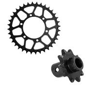 YJDTESVC Ingranaggio Anteriore in Acciaio al Carbonio Medio 10T + ingranaggio Posteriore in Alluminio 7075T 36T + Set Catena pignone 70 sezioni for Motocicletta LOSI-1/4 Promoto-MX(36T 10T Gear)