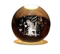 YJDZ Sfera di cristallo luce notturna - decorazione colorata luminosa in vetro caldo (Petit Prince et Rose)
