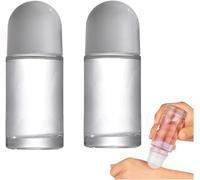 Yjemle 2 bottiglie a rullo vuote in vetro da 50 ml, con sfera roll-on in plastica, contenitori a prova di perdite, con tappo bianco, per oli essenziali, contenitori ricaricabili