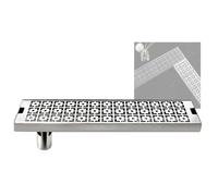 YJEUZCD 304 Acciaio Inossidabile Rettangolo Doccia Pavimento Scolare, Lineare Scolare con Rimovibile Grattugiare, All'aperto Cortile Giardino Drenaggio Trincea(Silver-S,20x10cm/7.9x3.9in)