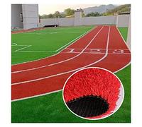 YJEUZCD Erba Sintetica, Alta Densità Tappeto Erboso Finto, Fori di Drenaggio Autosaloni Campi da Gioco Tappeto Erboso Artificiale, Tappetino Giardino Erba Finta Tappeto di Nozze (Colore : Red, Tagli