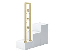 YJEUZCD Mano Binari per Interno Scale, A Forma di U Corrimano per All'aperto Passi, Ferro Battuto Scala Mano Ringhiera, Loft Recinzione Mano Guardrail(Gold-A,20x100cm)