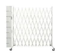YJEUZCD Pieghevole Sicurezza Cancello, Retrattile Forbici Cancello Con Rotelle, Flessibile In Espansione Recinzione, Industriale Scuole Traffico Barricata Porta(Bianco,150x300cm/59.1x118.1in)