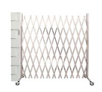 YJEUZCD Pieghevole Sicurezza Cancello, Retrattile Forbici Cancello Con Rotelle, Flessibile In Espansione Recinzione, Industriale Scuole Traffico Barricata Porta(Silver,120x150cm/47.2x59.1in)