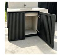 YJEUZCD Porte per Cucina da Esterno su Misura in Alluminio Porte D'Accesso | Persiana Con Telaio Per Isola Barbecue Resistente Alle Intemperie Effetto Legno