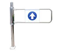 YJEUZCD Supermercato Entrata Sicurezza Cancello, Magazzino Industriale Metallo Manuale Oscillazione Cancello, Automatico Chiusura Unidirezionale Porta per Negozio(Silver-L,100x103cm)