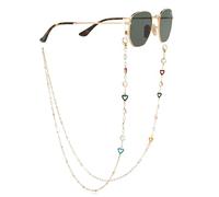 YJFY Collane per occhiali da sole con cordino, supporto per occhiali da sole da donna, occhiali da lettura, occhiali da lettura a corda, catena di occhiali da sole e accessori da sci per donne, Cuore