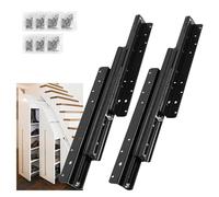 YJINGRUI Montaggio a pavimento per carichi pesanti, 800 mm - 1850 mm, guide per cassetti, cuscinetti a sfera in metallo, adatto per scale, armadi e armadi, portata 120 kg, 1 coppia