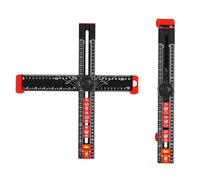 YJINGRUI Righello 4 in 1 per posizionamento foratura, 35,6 cm, righello quadrato a T, in alluminio, struttura in metallo