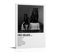 YJJECP 6lack Free 6lack Album Decorazione da parete Poster impermeabile moderno stampa casa posto di lavoro decorazione artistica da parete casa facile da installare Stile cornice 30 x 45 cm