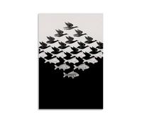 YJJECP Litografie concettuali di Maurice Cornelis Escher, poster decorativo da parete, impermeabile, moderno, stampa per la casa, sul posto di lavoro, facile da installare, senza cornice, stile 60 x